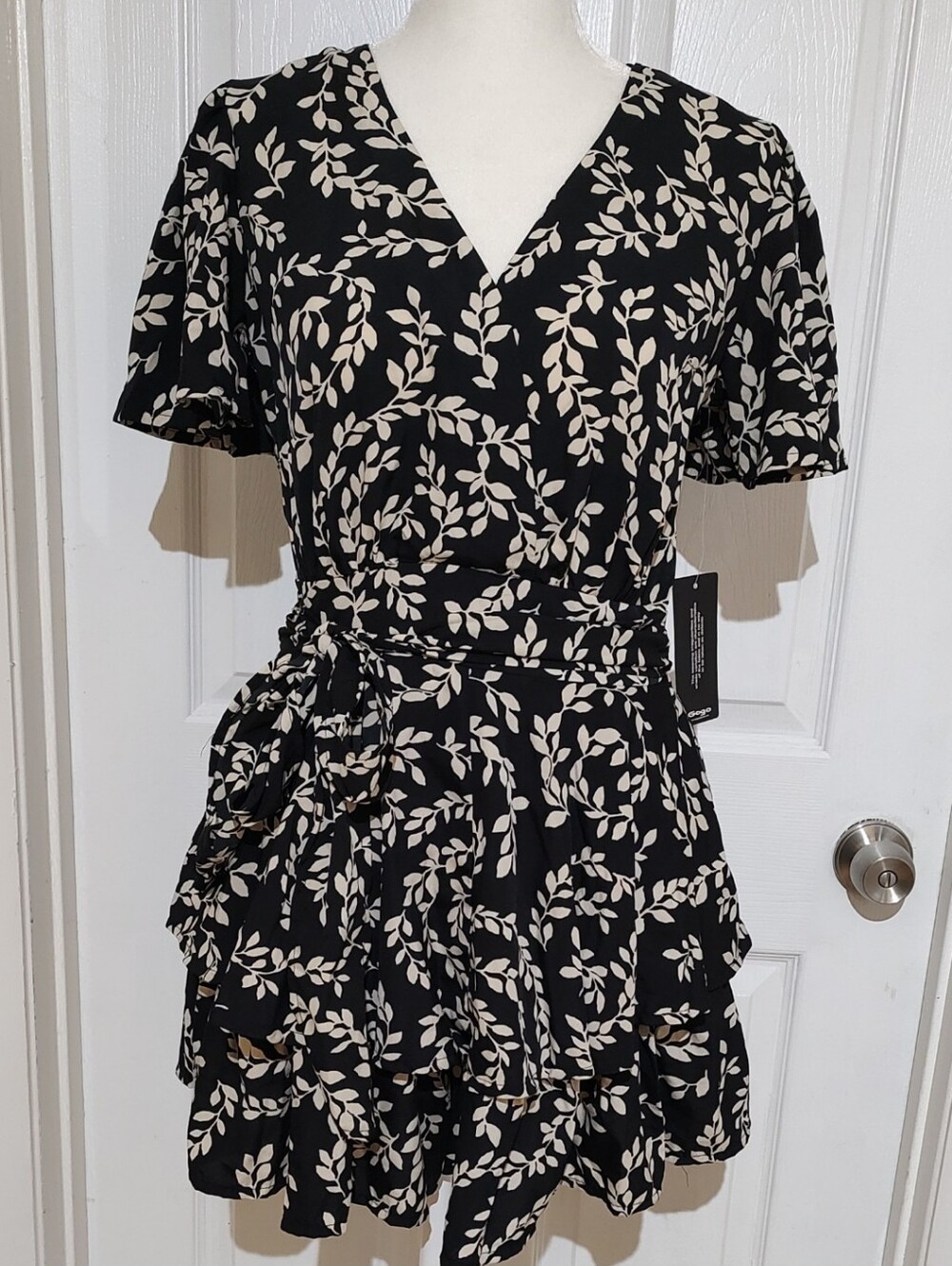 Black and cream color summer dress
